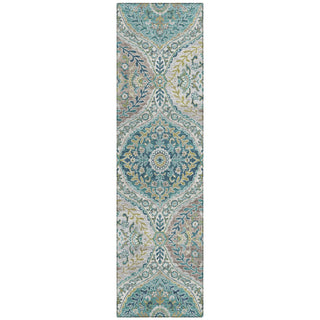 Piper Looms Chantille Panels ACN1990 Teal Machine Washable Area Rug Runner Main Image