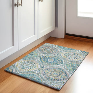 Piper Looms Chantille Panels ACN1990 Teal Machine Washable Area Rug Scatter Lifestyle Image Feature