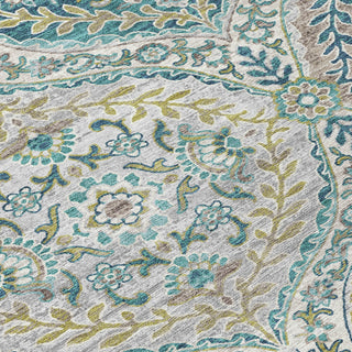 Piper Looms Chantille Panels ACN1990 Teal Machine Washable Area Rug Swatch Image