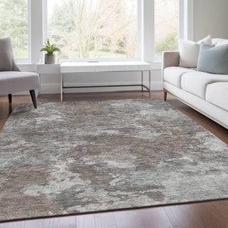 Piper Looms Chantille Abstract ACN1991 Brown Machine Washable Area Rug Lifestyle Image Feature