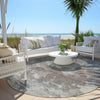 Piper Looms Chantille Abstract ACN1991 Brown Machine Washable Area Rug Round Outdoor Lifestyle Image Feature