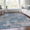 Piper Looms Chantille Abstract ACN1991 Denim Machine Washable Area Rug Lifestyle Image Feature