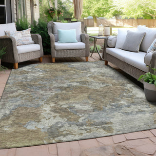 Piper Looms Chantille Abstract ACN1991 Gold Machine Washable Area Rug Outdoor Lifestyle Image Feature