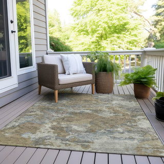 Piper Looms Chantille Abstract ACN1991 Gold Machine Washable Area Rug Outdoor Lifestyle Image Feature