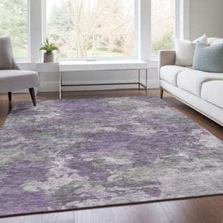 Piper Looms Chantille Abstract ACN1991 Purple Machine Washable Area Rug Lifestyle Image Feature