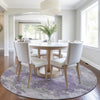 Piper Looms Chantille Abstract ACN1991 Purple Machine Washable Area Rug Round Lifestyle Image Feature