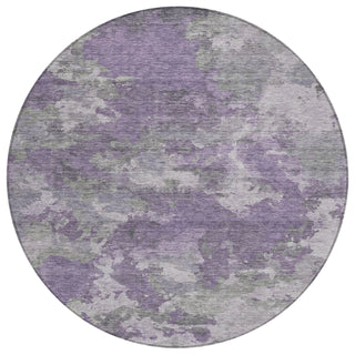 Piper Looms Chantille Abstract ACN1991 Purple Machine Washable Area Rug Round Main Image