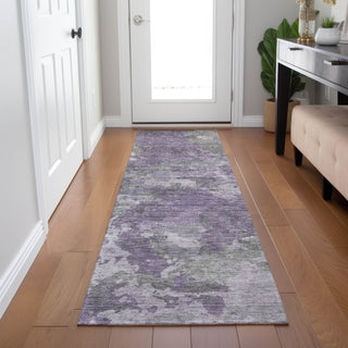 Piper Looms Chantille Abstract ACN1991 Purple Machine Washable Area Rug Runner Lifestyle Image Feature
