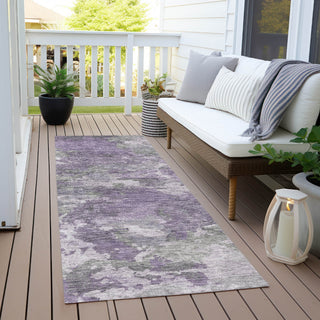 Piper Looms Chantille Abstract ACN1991 Purple Machine Washable Area Rug Runner Outdoor Lifestyle Image Feature