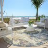 Piper Looms Chantille Abstract ACN1992 Gold Machine Washable Area Rug Round Outdoor Lifestyle Image Feature
