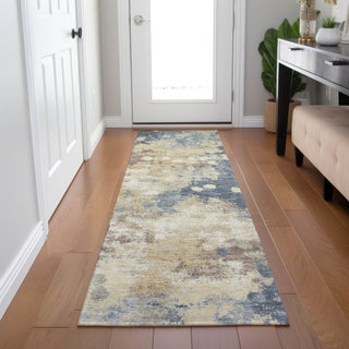 Piper Looms Chantille Abstract ACN1992 Gold Machine Washable Area Rug Runner Lifestyle Image Feature