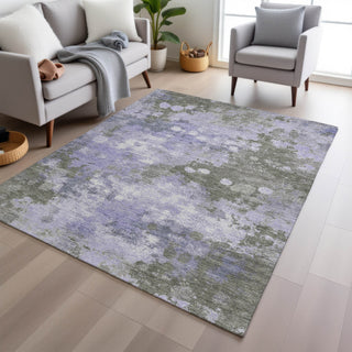 Piper Looms Chantille Abstract ACN1992 Lavender Machine Washable Area Rug Lifestyle Image Feature