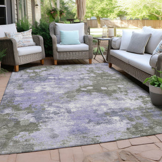 Piper Looms Chantille Abstract ACN1992 Lavender Machine Washable Area Rug Outdoor Lifestyle Image Feature