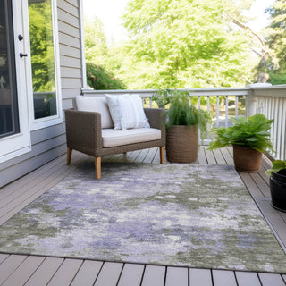 Piper Looms Chantille Abstract ACN1992 Lavender Machine Washable Area Rug Outdoor Lifestyle Image Feature