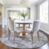 Piper Looms Chantille Abstract ACN1992 Lavender Machine Washable Area Rug Round Lifestyle Image Feature