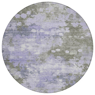 Piper Looms Chantille Abstract ACN1992 Lavender Machine Washable Area Rug Round Main Image