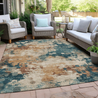 Piper Looms Chantille Abstract ACN1992 Putty Machine Washable Area Rug Outdoor Lifestyle Image Feature