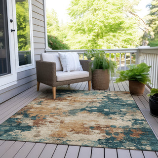 Piper Looms Chantille Abstract ACN1992 Putty Machine Washable Area Rug Outdoor Lifestyle Image Feature