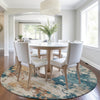 Piper Looms Chantille Abstract ACN1992 Putty Machine Washable Area Rug Round Lifestyle Image Feature