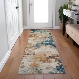 Piper Looms Chantille Abstract ACN1992 Putty Machine Washable Area Rug Runner Lifestyle Image Feature