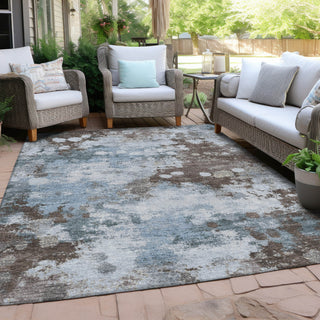 Piper Looms Chantille Abstract ACN1992 Sky Machine Washable Area Rug Outdoor Lifestyle Image Feature