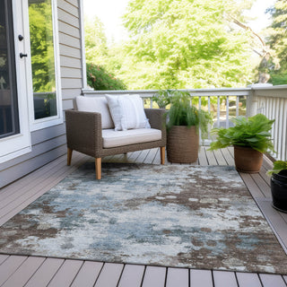 Piper Looms Chantille Abstract ACN1992 Sky Machine Washable Area Rug Outdoor Lifestyle Image Feature
