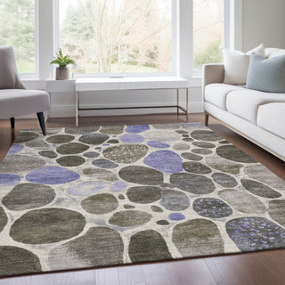 Piper Looms Chantille Geometric ACN1993 Chocolate Machine Washable Area Rug Lifestyle Image Feature