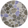 Piper Looms Chantille Geometric ACN1993 Chocolate Machine Washable Area Rug Round Main Image