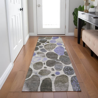 Piper Looms Chantille Geometric ACN1993 Chocolate Machine Washable Area Rug Runner Lifestyle Image Feature