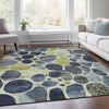 Piper Looms Chantille Geometric ACN1993 Denim Machine Washable Area Rug Lifestyle Image Feature