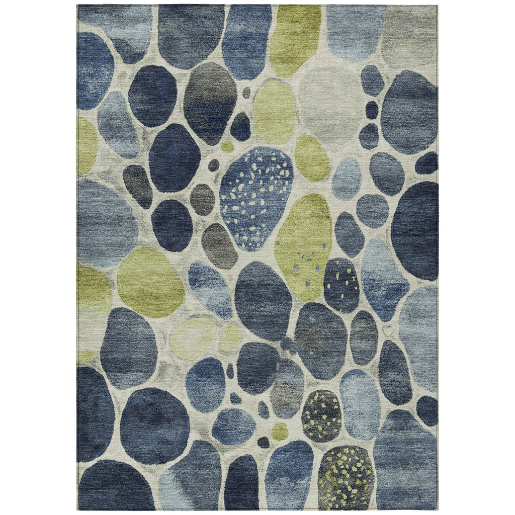Piper Looms Chantille Geometric ACN1993 Denim Machine Washable Area Rug main image