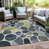 Piper Looms Chantille Geometric ACN1993 Denim Machine Washable Area Rug Outdoor Lifestyle Image Feature