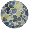 Piper Looms Chantille Geometric ACN1993 Denim Machine Washable Area Rug Round Main Image