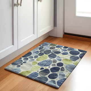 Piper Looms Chantille Geometric ACN1993 Denim Machine Washable Area Rug Scatter Lifestyle Image Feature