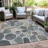 Piper Looms Chantille Geometric ACN1993 Pewter Machine Washable Area Rug Outdoor Lifestyle Image Feature