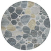 Piper Looms Chantille Geometric ACN1993 Pewter Machine Washable Area Rug Round Main Image