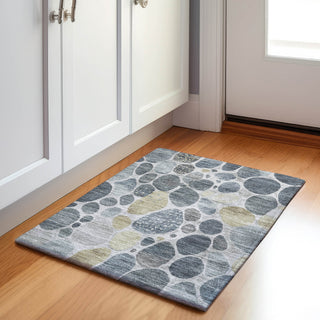 Piper Looms Chantille Geometric ACN1993 Pewter Machine Washable Area Rug Scatter Lifestyle Image Feature
