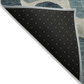 Piper Looms Chantille Geometric ACN1993 Teal Machine Washable Area Rug Backing Image