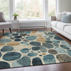 Piper Looms Chantille Geometric ACN1993 Teal Machine Washable Area Rug Lifestyle Image Feature