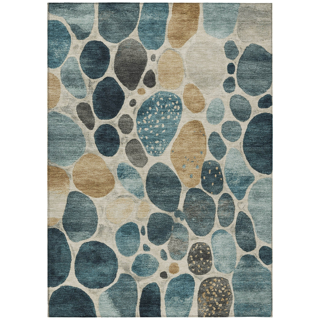 Piper Looms Chantille Geometric ACN1993 Teal Machine Washable Area Rug main image