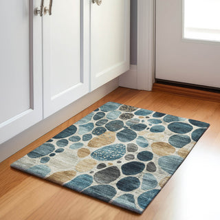 Piper Looms Chantille Geometric ACN1993 Teal Machine Washable Area Rug Scatter Lifestyle Image Feature