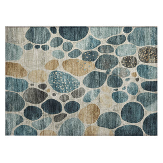 Piper Looms Chantille Geometric ACN1993 Teal Machine Washable Area Rug Scatter Main Image