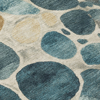 Piper Looms Chantille Geometric ACN1993 Teal Machine Washable Area Rug Swatch Image