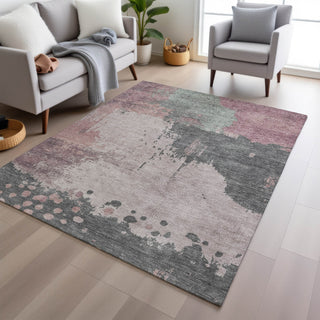 Piper Looms Chantille Abstract ACN1994 Blush Machine Washable Area Rug Lifestyle Image Feature