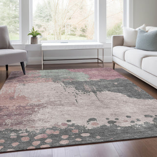 Piper Looms Chantille Abstract ACN1994 Blush Machine Washable Area Rug Lifestyle Image Feature