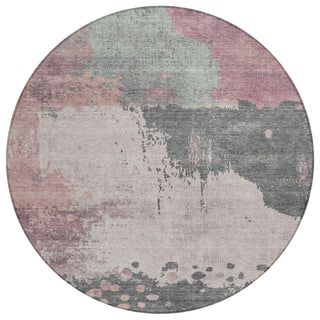 Piper Looms Chantille Abstract ACN1994 Blush Machine Washable Area Rug Round Main Image