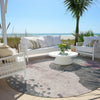 Piper Looms Chantille Abstract ACN1994 Blush Machine Washable Area Rug Round Outdoor Lifestyle Image Feature