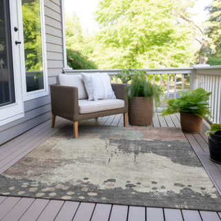 Piper Looms Chantille Abstract ACN1994 Khaki Machine Washable Area Rug Outdoor Lifestyle Image Feature