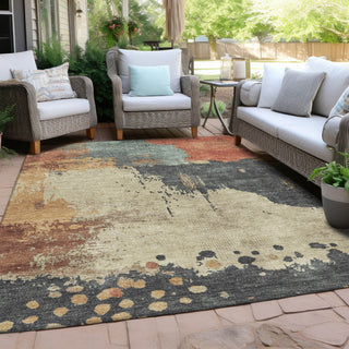 Piper Looms Chantille Abstract ACN1994 Paprika Machine Washable Area Rug Outdoor Lifestyle Image Feature