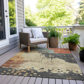 Piper Looms Chantille Abstract ACN1994 Paprika Machine Washable Area Rug Outdoor Lifestyle Image Feature